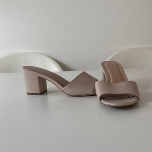 Elegant Nude Block Heel Sandals